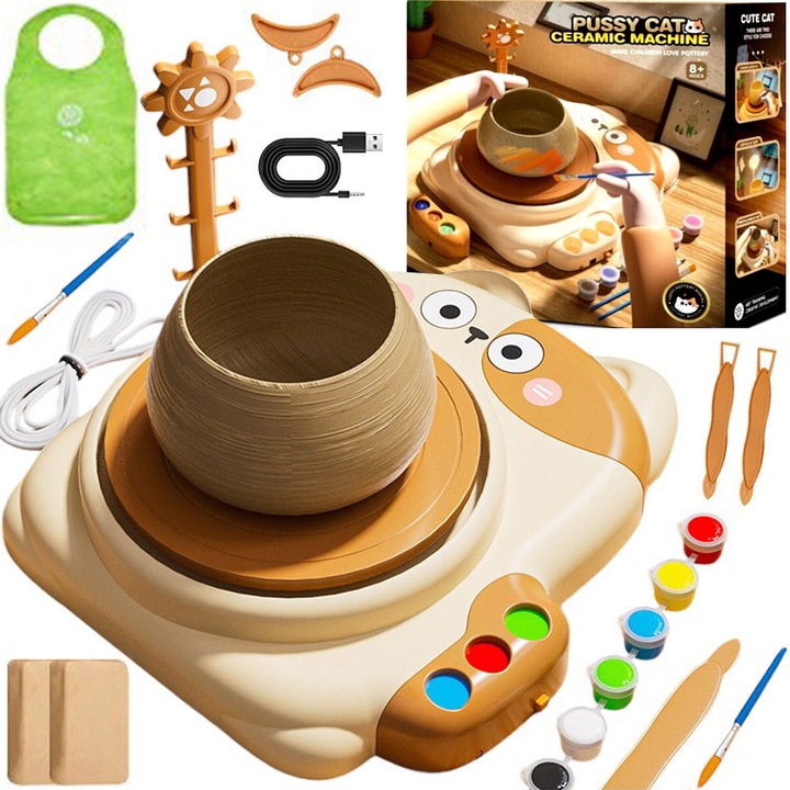 Set creativ roata de olarit, Norimpex, 22x7cm, cu 6 culori de vopsele, pentru copii de la 8 ani