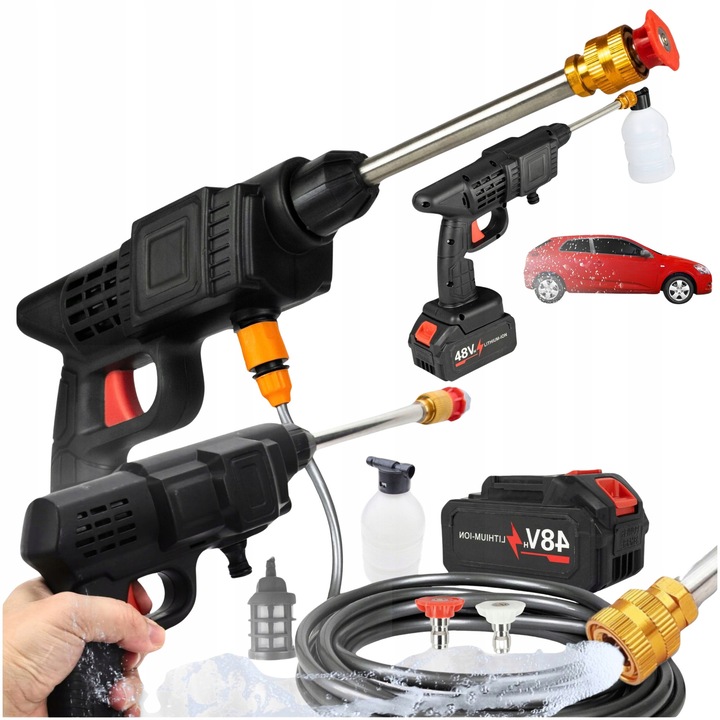 Myjka cu presiune 48V, 26 bar, functie samozasysare, set complet