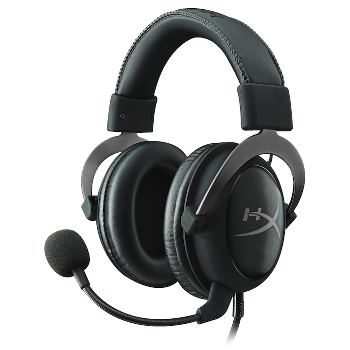 Casti gaming HyperX Cloud II, 7.1 Virtual Surround, negru, cu cablu de 1m si prelungitor de 2m