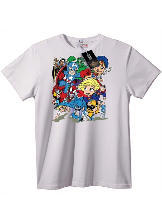 Tricou Echipa Super Eroi, Alb