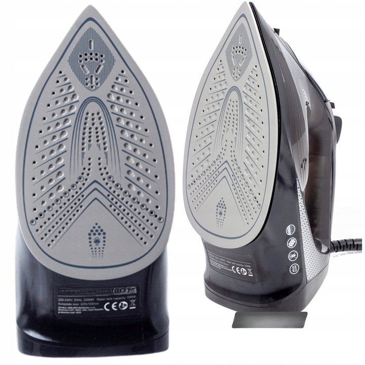 Fier de calcat cu abur, 3200W, ceramica, functie de autocuratare, negru