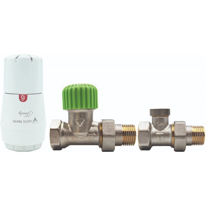 Set termostatic complet Vario-Term, 1/2, alb, M30x1,5, pentru radiatoare