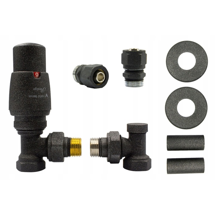 Термостатичен кран Vario-Term ELEGANT, пълен комплект, 16mm, графит
