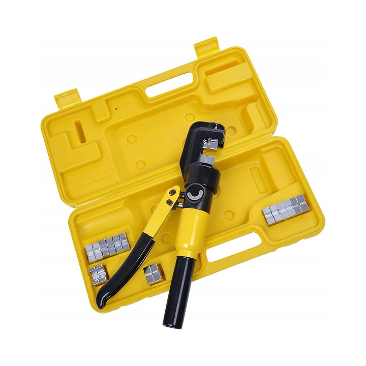 Hidraulikus krimpelő fogó 2 gyűrűs 10T, 9 matricakészlettel 4-70 mm²