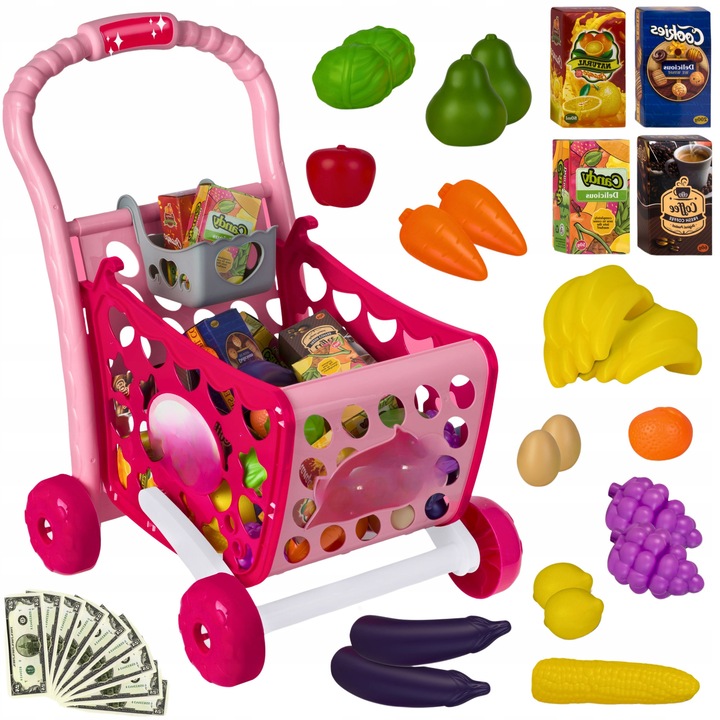 Set joaca supermarket, accesorii alimentare, 45x40x25cm, pentru copii de la 3 ani