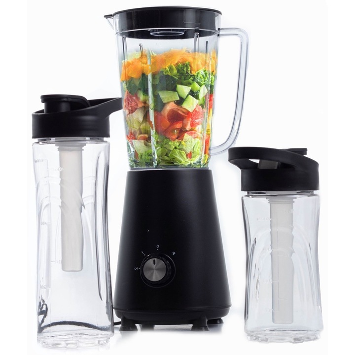 Блендер за смути 5в1, 1500W, 2 бутилки, компактен, ергономичен