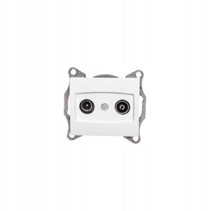 Gniazdo RTV final Anya, Schneider Electric, alb, IP20, montare pe pazurki si surub