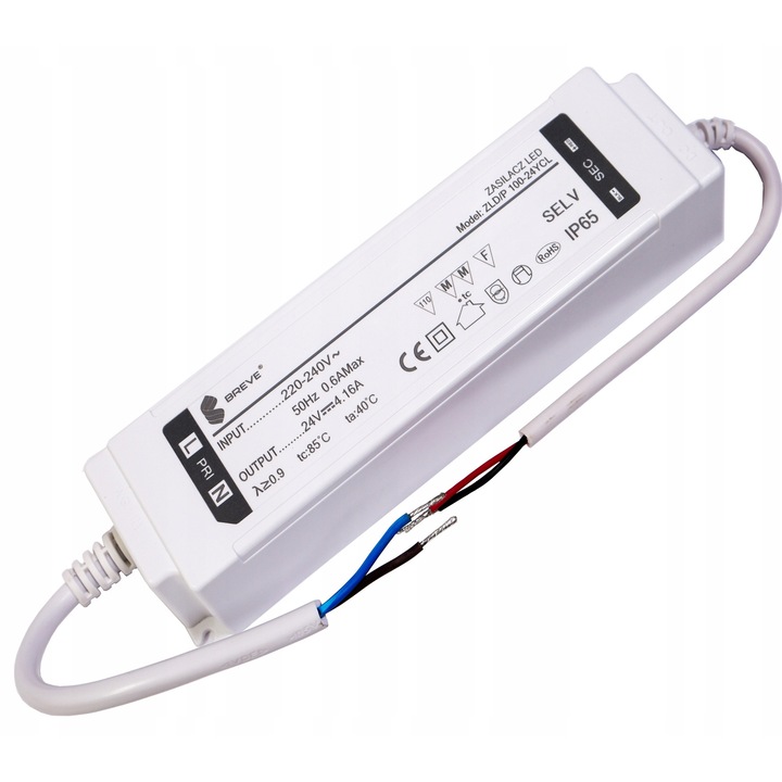 BREVE SURSA DE ALIMENTARE LED MONT IP65 ZLDP 100-24YCL 230/24VDC 100W 4,16A 19724-9023