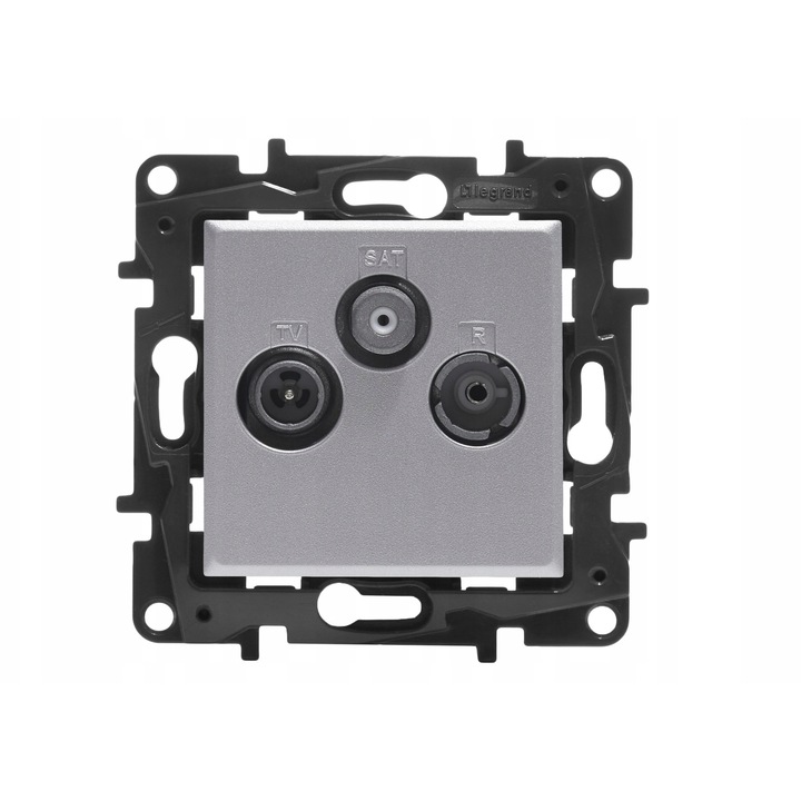 Gniazdo TV-R-SAT przelotowe Legrand Niloe Step, 14dB, aluminiu