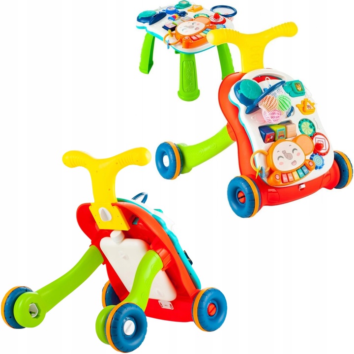 Premergator educativ, impingator, masuta, panou, cos pentru copii 5 in 1 interactiv Multicolor