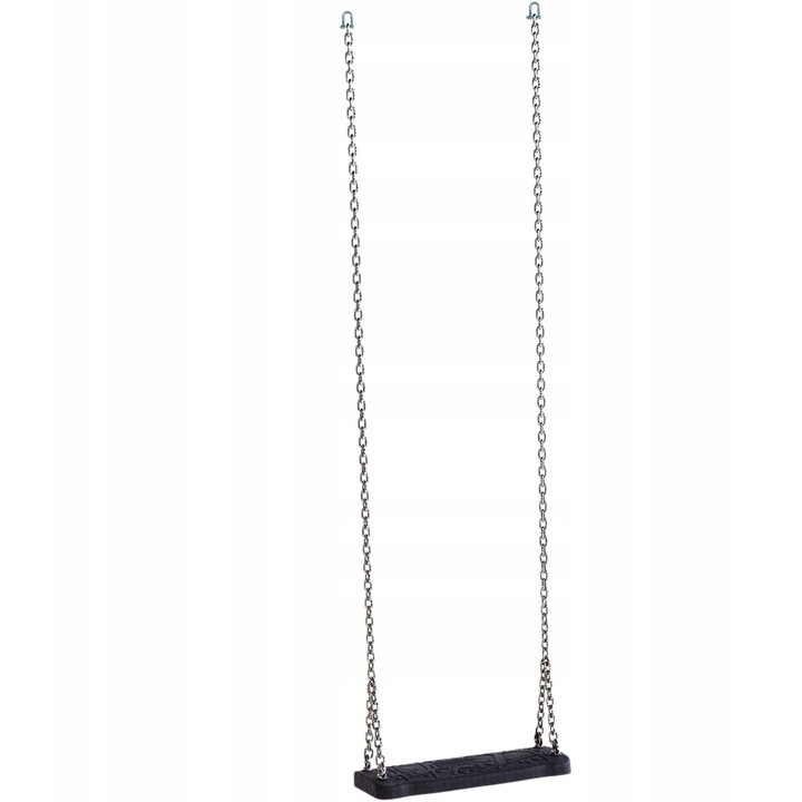 Leagan copii, 160cm, siedzisko metalic, 45x18x3,85cm, negru, set complet cu siruri de lant din otel inoxidabil