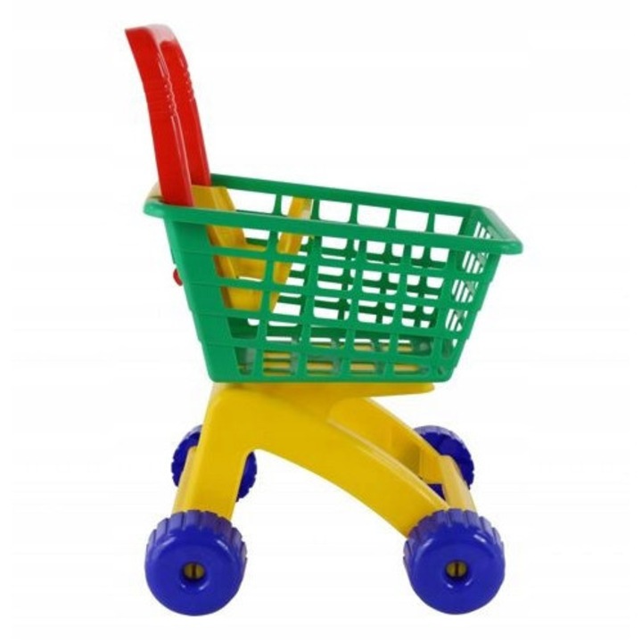 Carucior de supermarket pentru copii, set cu produse de joaca, 50cm, multicolor