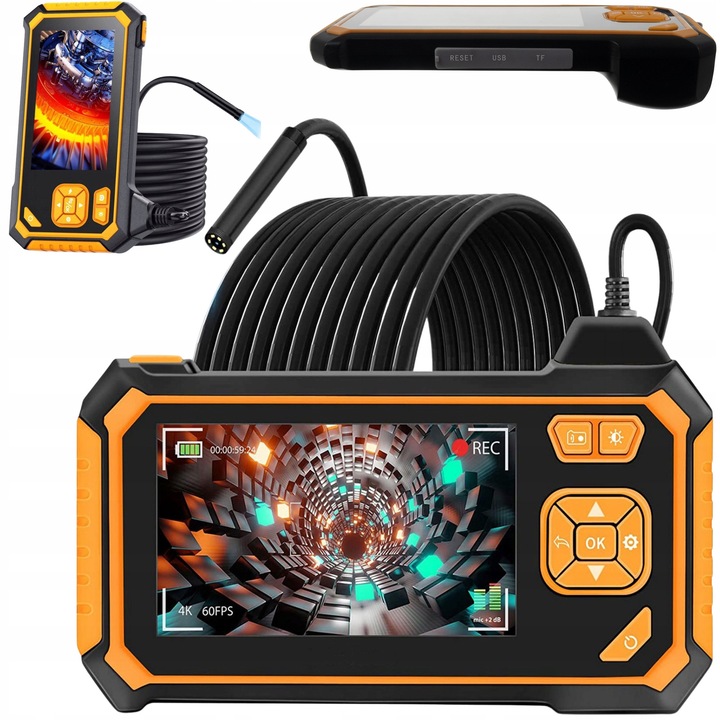 Camera endoscopica 5m, 4,3" Full HD, 6 LED, IP67, set cu 4 accesorii