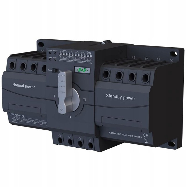 Comutator automat F&F PSR-463-AUTO 63A, 4-pini, 230/400V, 1-fazat/3-fazat