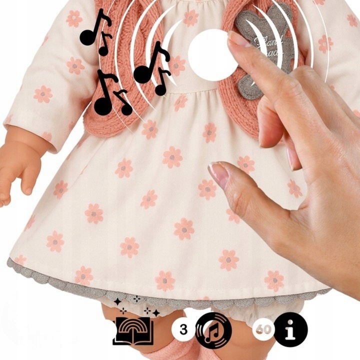 Lala interaktív baba 32 cm, oktató, 2 nyelv, 2 történet, 3 dallam, többszínű, komplett készlet