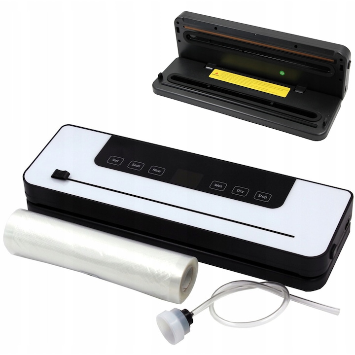 Zgrzewarka prozniowa, 120 W, 30 cm, set cu 2 rolki folii, alb