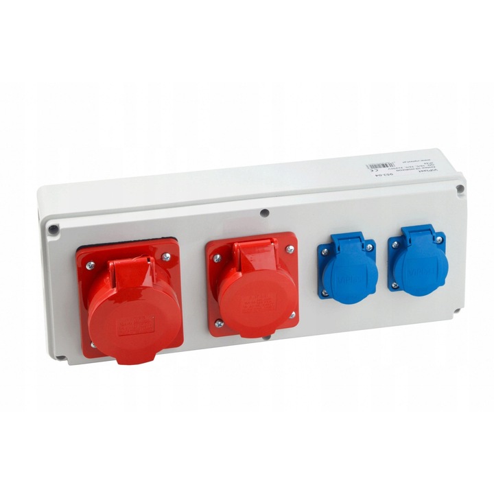 Електрическо табло с контакти Horizon 32/5 + 16/5 + 2x250V, сиво, 130x355mm