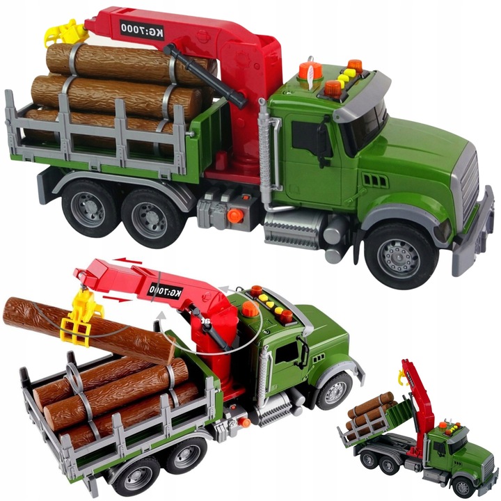 Camion cu macara de jucarie, efecte sonore, 35x11x18cm, multicolor