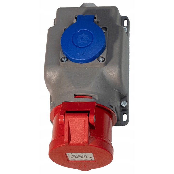 Gniazdo Silowe Stale KOMBI 16A + 230V, 1 gniazdo, Szary