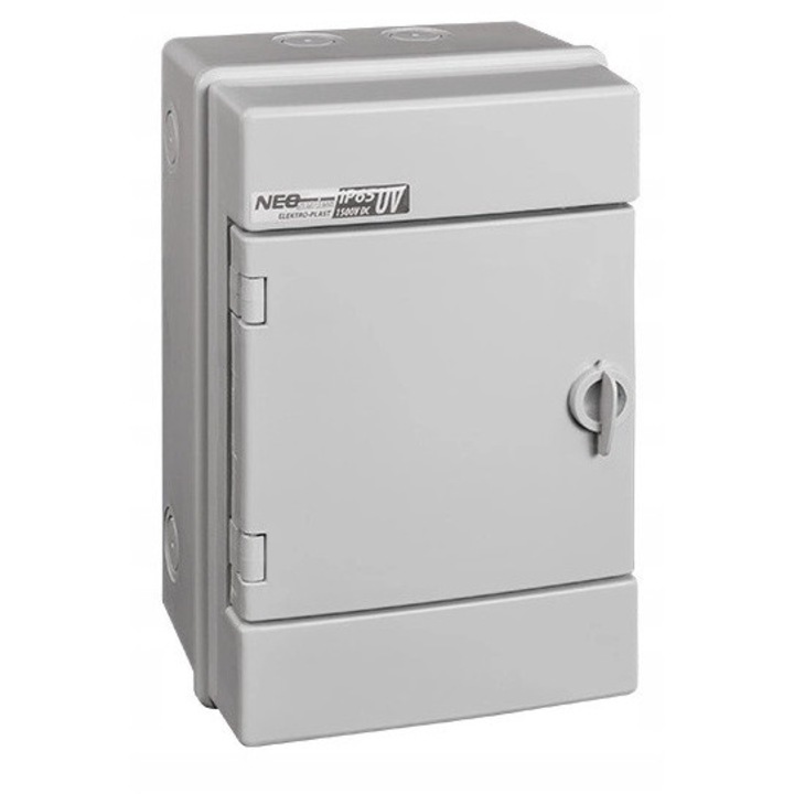 Tabla de distributie hermetica 1x4, Elektro-Plast Opatówekv, 500V AC, 1500V DC, 100A, gri, 260x172x138mm