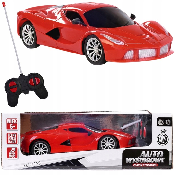 Masina de curse RC, 1:20, acumulator 3,6 V, roti cu aderenta, 20 cm, set complet