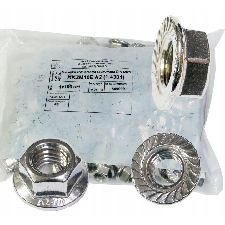 Nacrta cu flansa din otel inoxidabil M10, set 100 bucati, BAKS