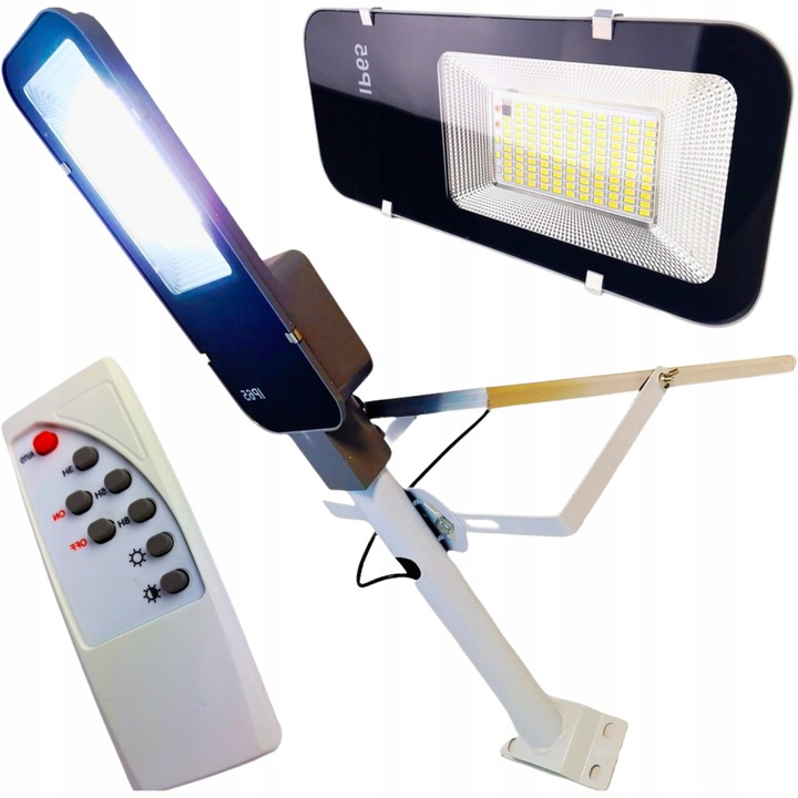 Lampa solara LED cu telecomanda, 12W, IP65, 7000K, 39x14x6cm