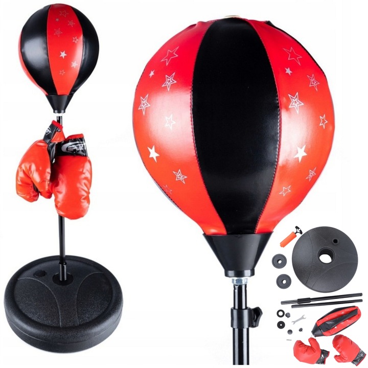 Set sav box pentru copii, pe suport reglabil 70-104 cm, manusi, pompa, activitate fizica
