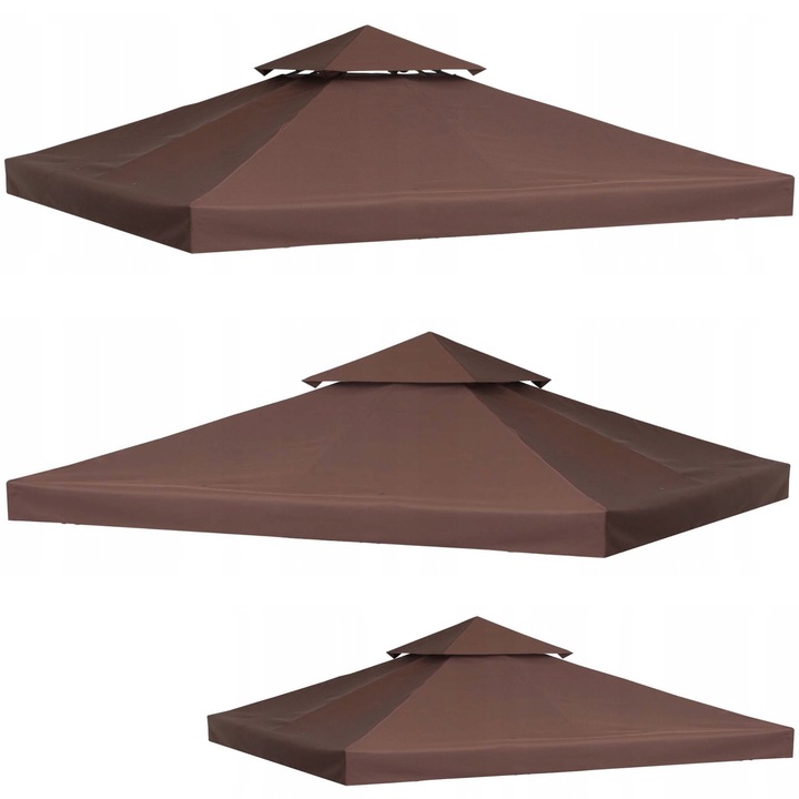 Dach pentru pavilion gradina 3x3m, material waterproof, crem, cu deschidere de ventilatie