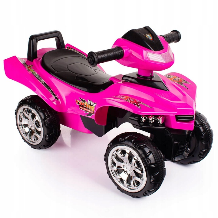 Vehicul copii Quad Sport XL, Top Kids, interactiv, lumini LED, 61x37x41cm, 25kg, roz.