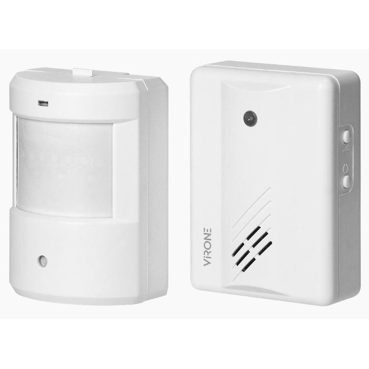 Senzor miscare Virone AS-5, wireless, 100m, alb, 90x65x25mm