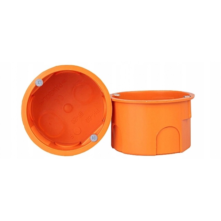 Set 100 doze instalare electrica PAWBOL PK60, 60x40mm, portocaliu