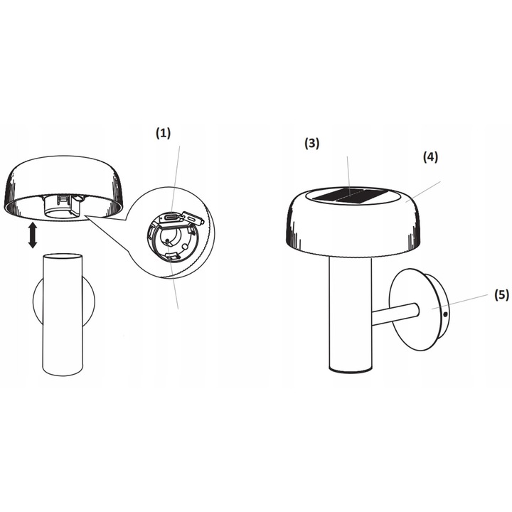 Lampa Solara LED Externa Ecolight 2w1, Transparenta, Neagra, 2.5W, IP44, Set 1 buc.