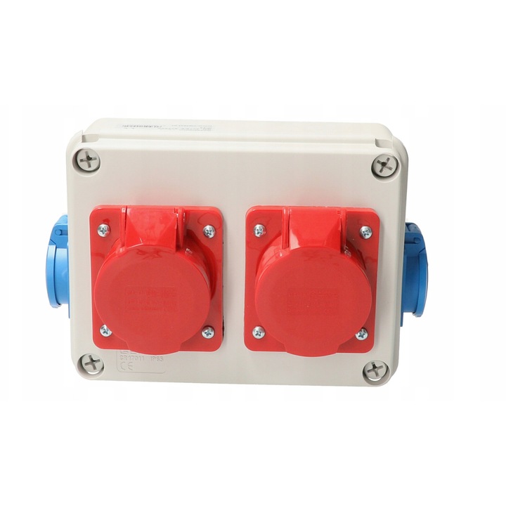 Elektromos elosztók, 2x16A, 2x250V, IP54, szett, többszínű