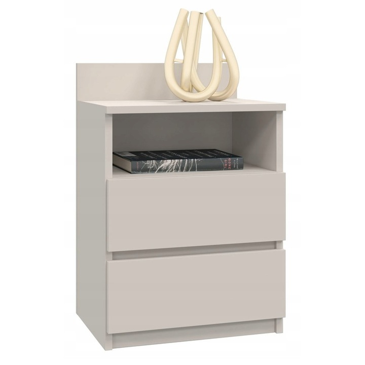 Noptiera MALWA M1, doua sertare, casmir, 40x32x59cm