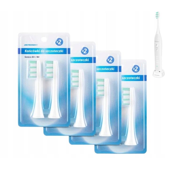 Set 8 capete pentru periuta de dinti sonica Berdsen B3/B4, multicolor
