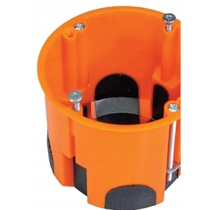 Puszka instalare wiatroszczelna PAWBOL, 60mm, 8 iesiri, set 110 bucati, portocalie