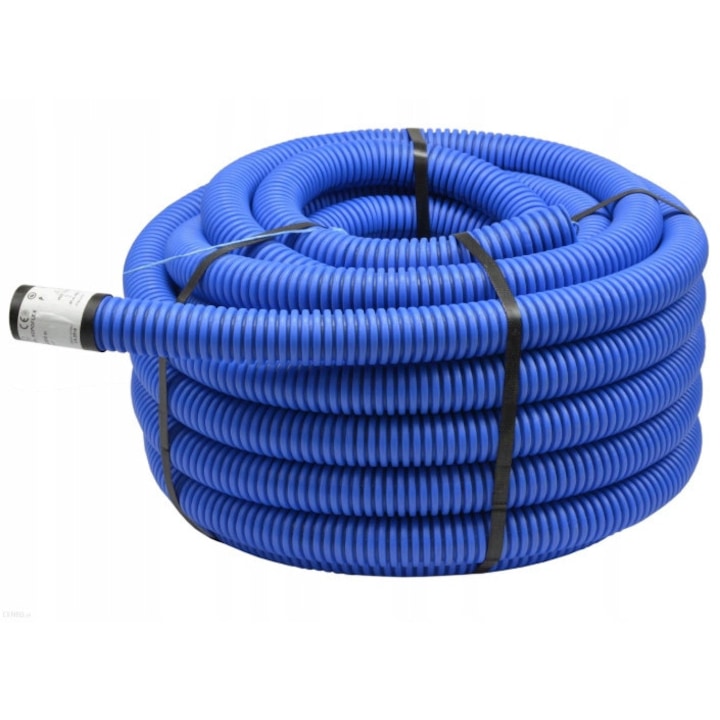 Teava ondulata dublu strat pentru subteran 40mm Tip AROT Albastru 25m