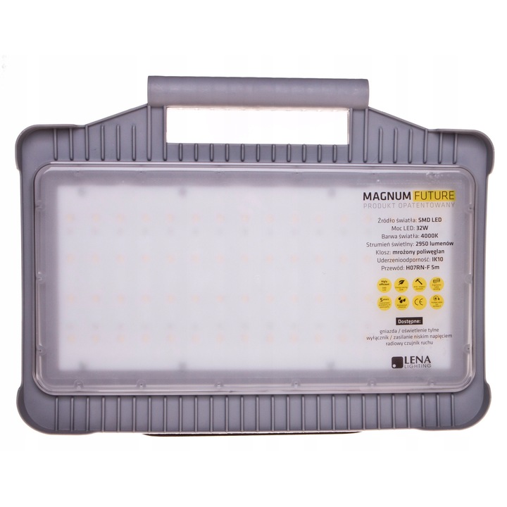 Corp de iluminat LED 32W, Lena Lighting, MAGNUM FUTURE, 350x300x110mm, 230V, cu gniazda PL-FR