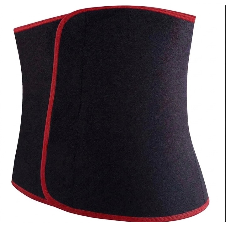 Centura pentru slabit, fitness si modelarea taliei, NeoSimply, neopren, Unisex, Negru/Rosu, marime L-XL