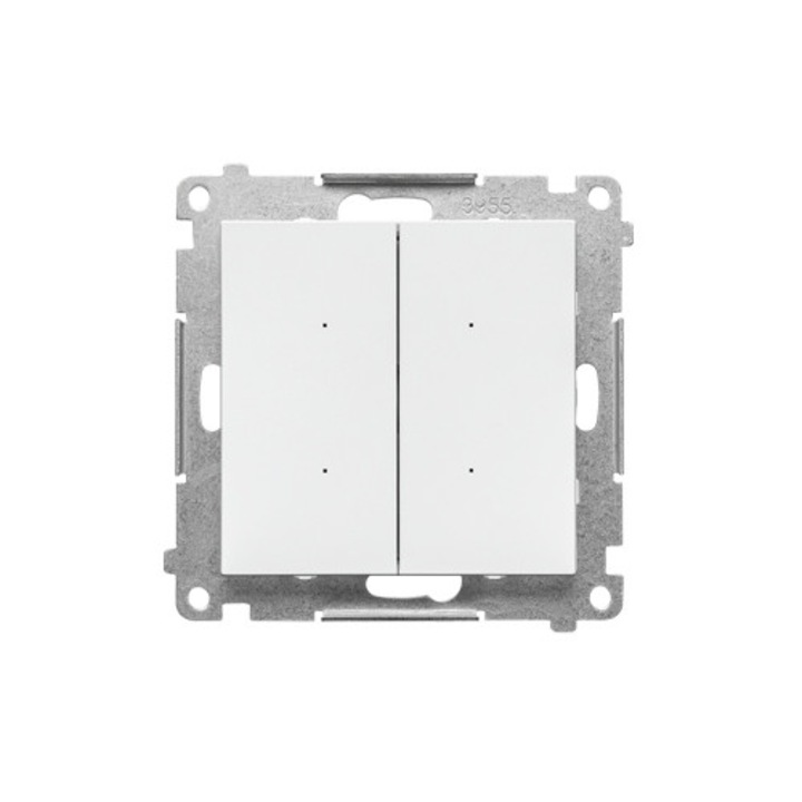 Kettős SWITCH D WiFi vezérlő, Simon 55, matt fehér, 230V, 2 csatornás