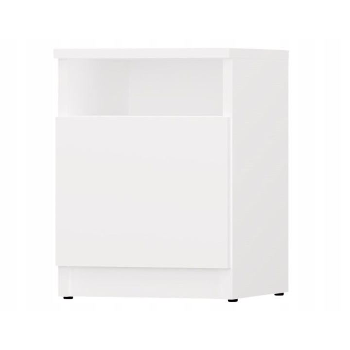 Noptiera GALAX, alb, 30x30x40cm, cu 1 sertar, design modern