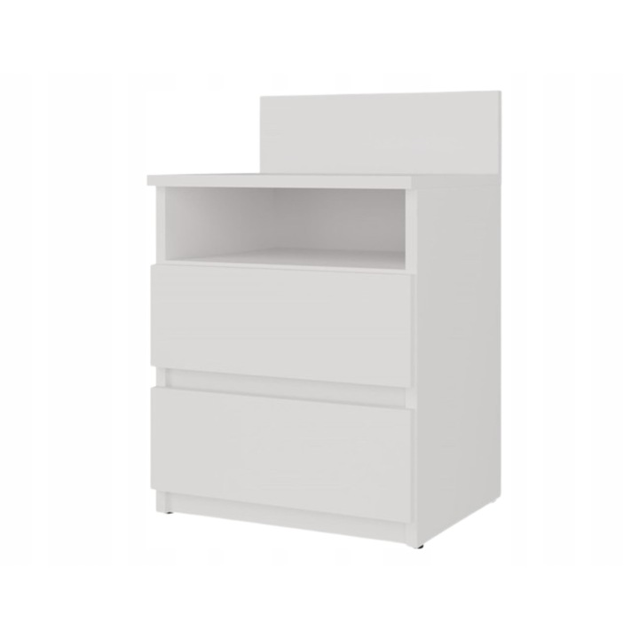 Sifonier noptiere MALWA M1, 2 suflade, alb mat, 40x32x59cm