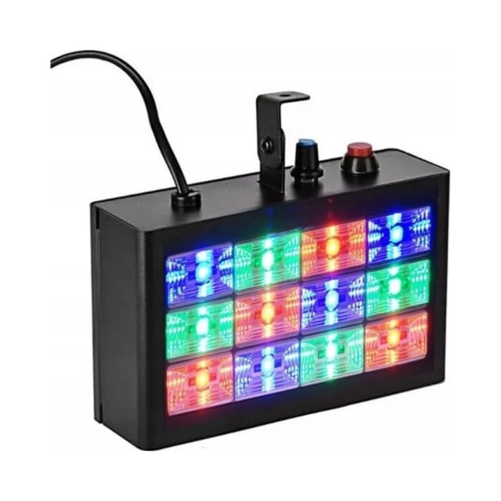 Panou Stroboscopic LIGHT4ME, 12 LED, RGB, 15W, 17x5x15cm, set complet cu telecomanda