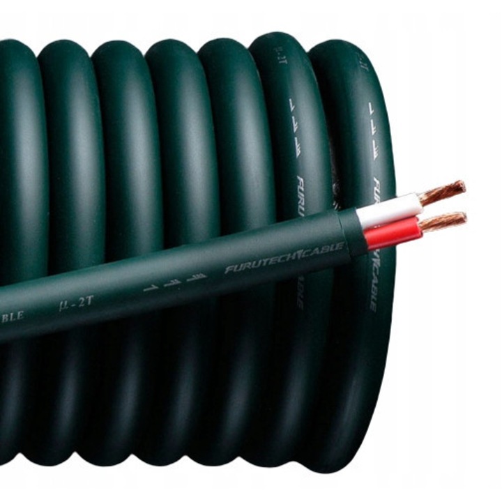 Cablu de difuzor Furutech -2T, 1mb, culoare verde inchis, Alpha-OFC, izolatie din polietilena si PVC