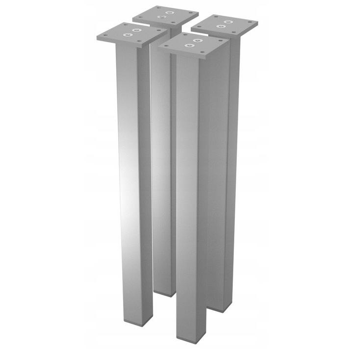 Set 4 x picioare de masa, Fest, aluminiu, 30x30mm, 400mm, argintiu