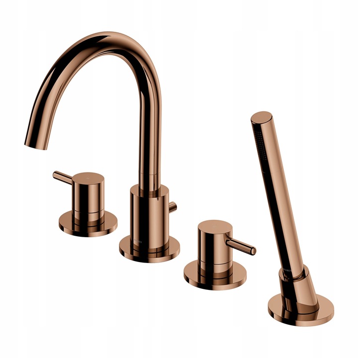 Baterie sanitara, Y, 4-otvoruri, miedz, 19x16,5cm, set complet