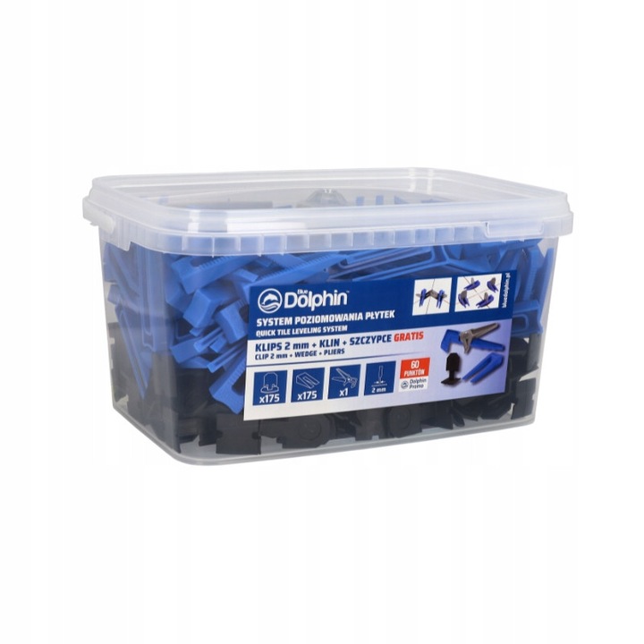 Set sistem pozitionare placi ceramice Blue Dolphin, 350 piese, 2mm, negru