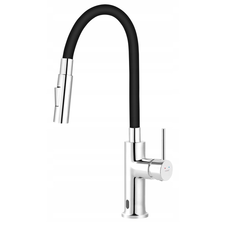 Baterie sanitara Ferro DISTANZA, fara contact, crom/negru, inaltime 295-470mm, raza 165-510mm