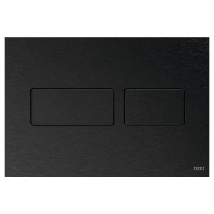 Buton WC Tece Solid, grafit periat, 220x150x6mm, cu doua cantitati de apa